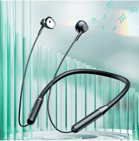 Joyroom trådlösa bluetooth sporthörlurar halsband svart (JR-D6)