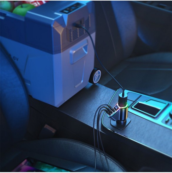 Joyroom snabb billaddare 4in1 USB-A QC3.0 / 2xUSB-C PD 150W svart (JR-CL21)