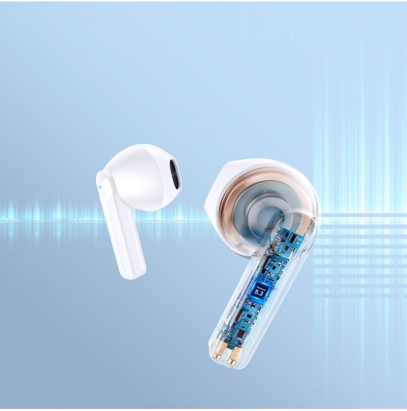 Joyroom TWS hörlurar trådlös ENC vattentät IPX4 Bluetooth 5.3 vit (JR-TL11)