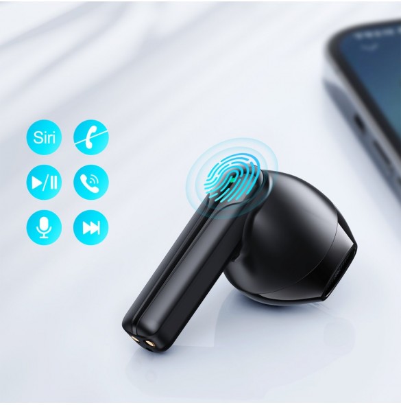 Joyroom hörlurar TWS trådlös ENC vattentät IPX4 Bluetooth 5.3 svart (JR-TL11)
