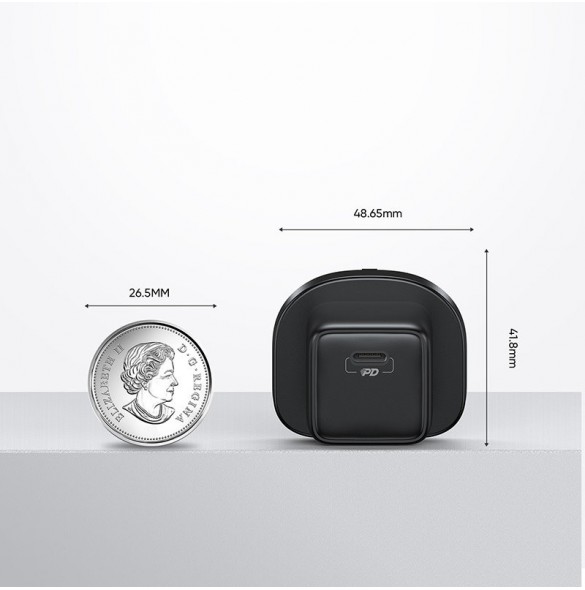 Joyroom liten snabbladdare USB Typ C PD 25W UK-kontakt svart + USB Typ C - USB Typ C-kabel (L-P251)
