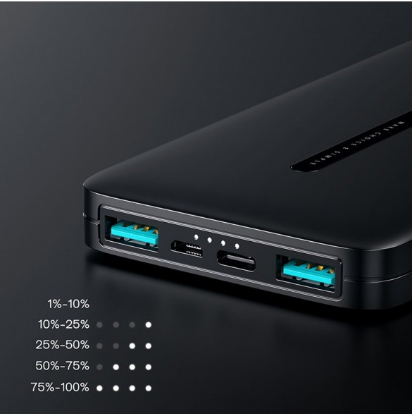 Joyroom powerbank 10000mAh 2,1A 2x USB svart (JR-T012 svart)