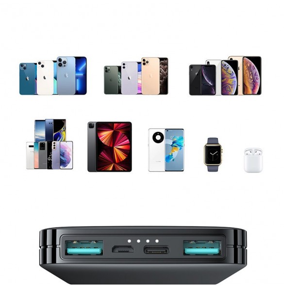 Joyroom powerbank 10000mAh 2,1A 2x USB svart (JR-T012 svart)