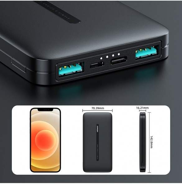 Joyroom powerbank 10000mAh 2,1A 2x USB svart (JR-T012 svart)