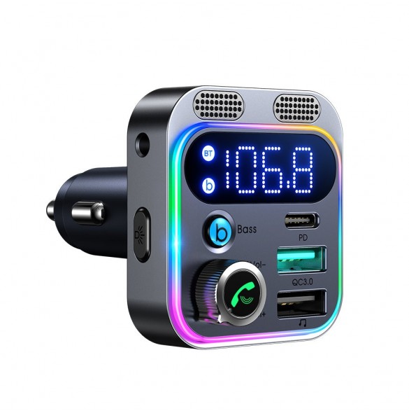 Joyroom FM-sändare / billaddare 48W PPS/PD/QC3.0 svart (JR-CL16)