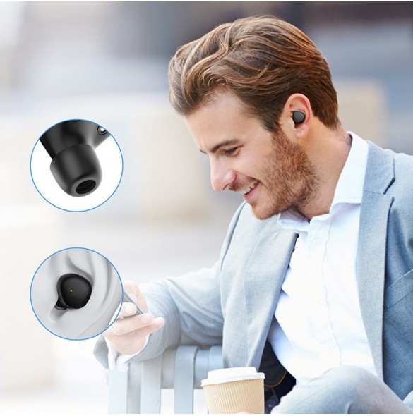 Joyroom TWS Bluetooth 5.1 300mAh trådlösa hörlurar svarta (JR-TL1 Pro)