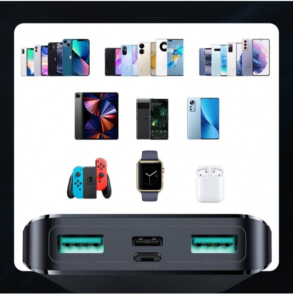 Joyroom powerbank 15W 10000mAh PD QC3.0 AFC svart (JR-T013)