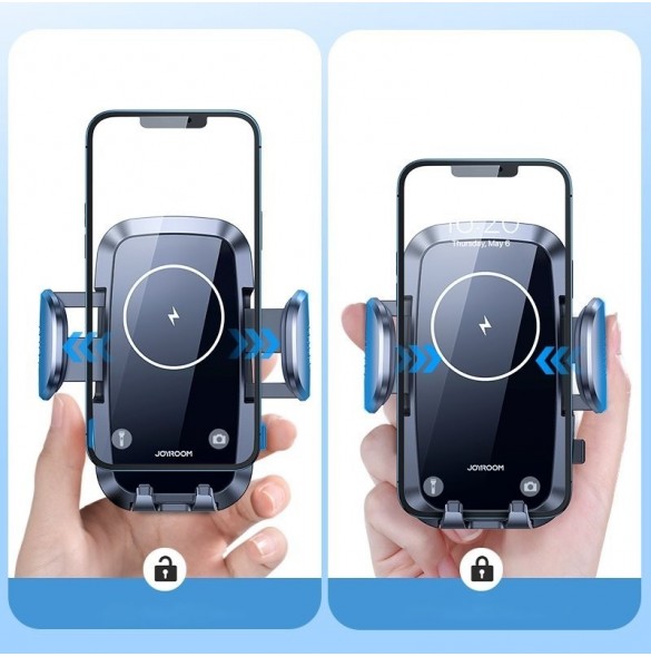 Joyroom Car Air Vent Mount Hållare Qi trådlös laddare 15W svart (JR-ZS241)