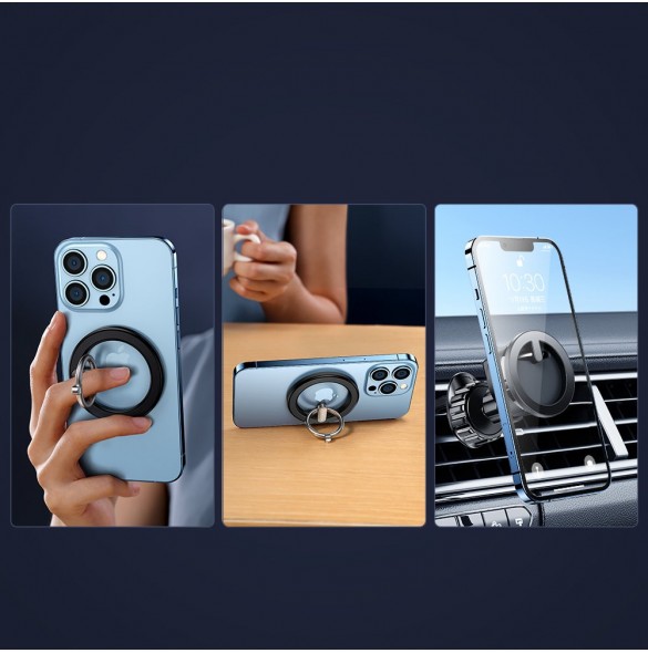 Joyroom kit multifunktionell magnetisk bilhållare ringtelefonstöd svart (JR-ZS294)