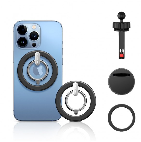 Joyroom kit multifunktionell magnetisk bilhållare ringtelefonstöd svart (JR-ZS294)
