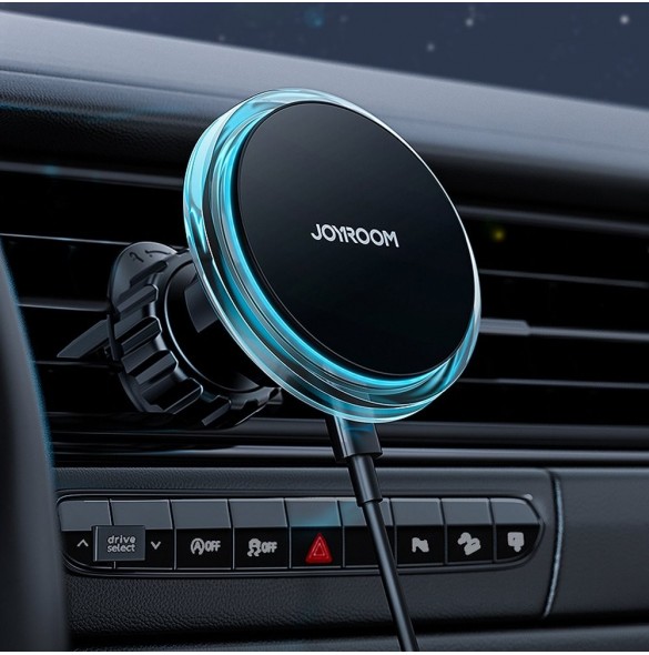 Joyroom Air Vent Biltelefonhållare med 15W Qi trådlös laddare (MagSafe-kompatibel) Silver (JR-ZS291)