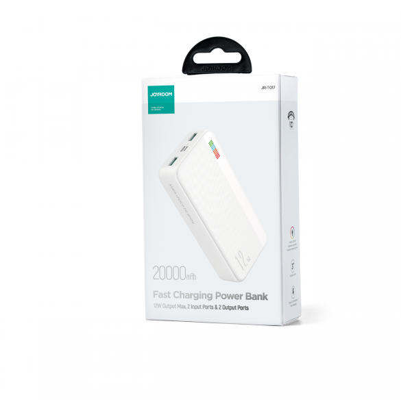 Joyroom powerbank 20000mAh Dazzling Series 12W vit (JR-T017)