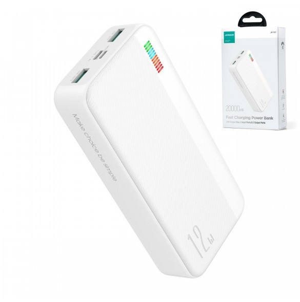 Joyroom powerbank 20000mAh Dazzling Series 12W vit (JR-T017)