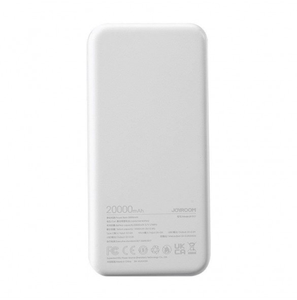 Joyroom powerbank 20000mAh Dazzling Series 12W vit (JR-T017)