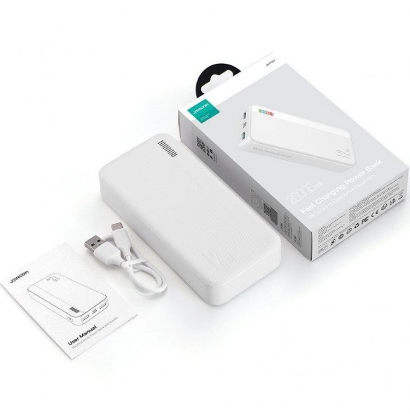 Joyroom powerbank 20000mAh Dazzling Series 12W vit (JR-T017)