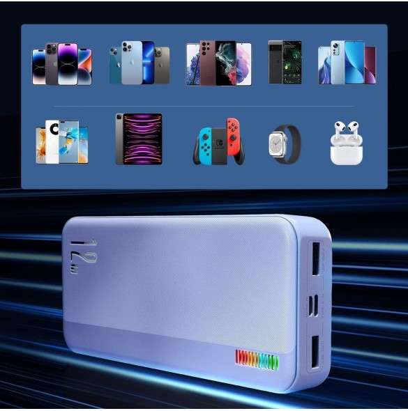 Joyroom powerbank 20000mAh Dazzling Series 12W vit (JR-T017)