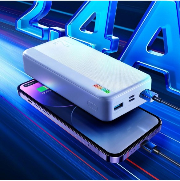 Joyroom powerbank 20000mAh Dazzling Series 12W vit (JR-T017)