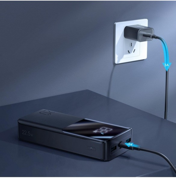 Joyroom powerbank 20000mAh 22,5W PD QC3.0 AFC svart (JR-QP192)