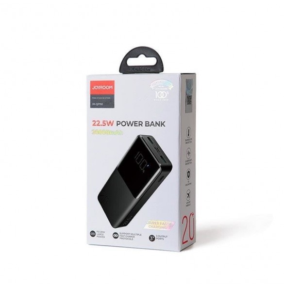 Joyroom powerbank 20000mAh 22,5W PD QC3.0 AFC svart (JR-QP192)