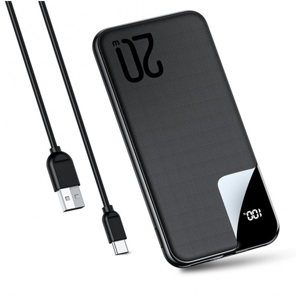 Joyroom Starchi powerbank 10000mAh 20W Strömleverans Snabbladdning 2x USB / 1x USB Typ C svart (JR-QP190)