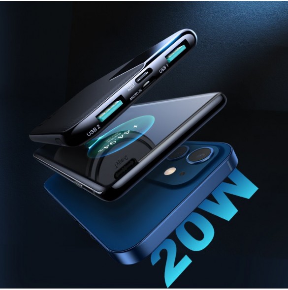 Joyroom Starchi powerbank 10000mAh 20W Strömleverans Snabbladdning 2x USB / 1x USB Typ C svart (JR-QP190)
