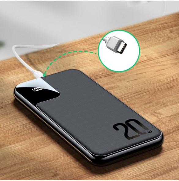 Joyroom Starchi powerbank 10000mAh 20W Strömleverans Snabbladdning 2x USB / 1x USB Typ C svart (JR-QP190)