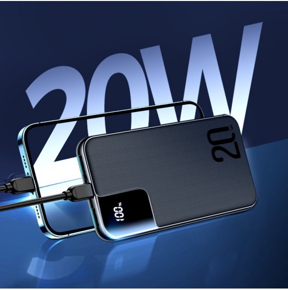 Joyroom Starchi powerbank 10000mAh 20W Strömleverans Snabbladdning 2x USB / 1x USB Typ C svart (JR-QP190)