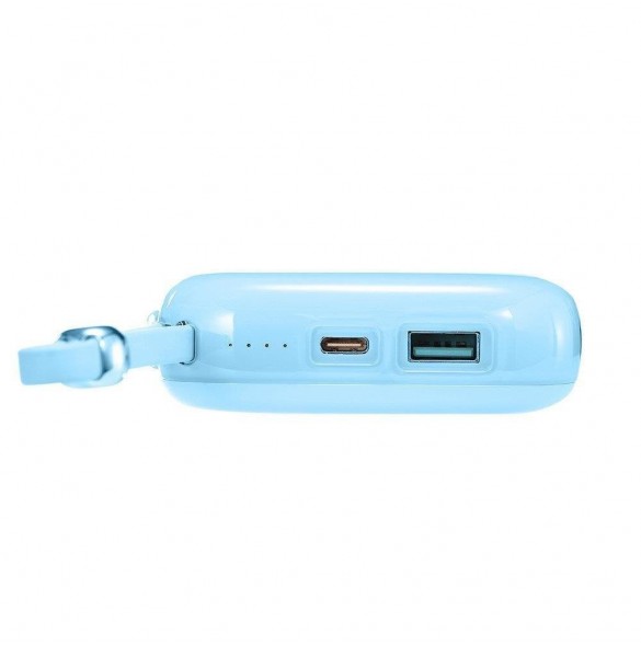 Joyroom powerbank 10000mAh Jelly Series 22,5W med inbyggd USB C-kabel blå (JR-L002)