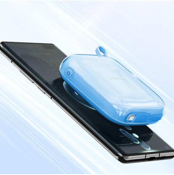 Joyroom powerbank 10000mAh Jelly Series 22,5W med inbyggd USB C-kabel blå (JR-L002)