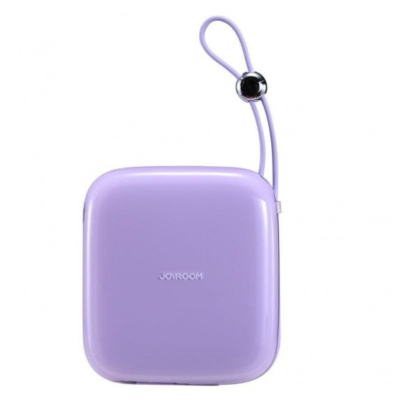 Joyroom powerbank 10000mAh Jelly Series 22,5W med inbyggd USB C-kabel lila (JR-L002)