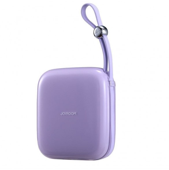 Joyroom powerbank 10000mAh Jelly Series 22,5W med inbyggd USB C-kabel lila (JR-L002)