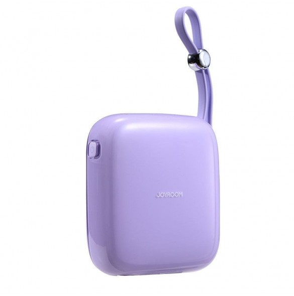 Joyroom powerbank 10000mAh Jelly Series 22,5W med inbyggd USB C-kabel lila (JR-L002)