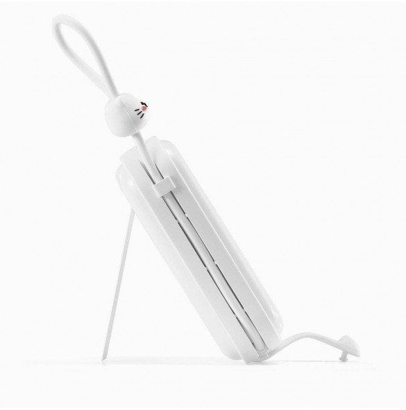 Joyroom powerbank med USB C och Lightning-kablar och stativ Cutie Series 10000mAh 22,5W vit (JR-L008)
