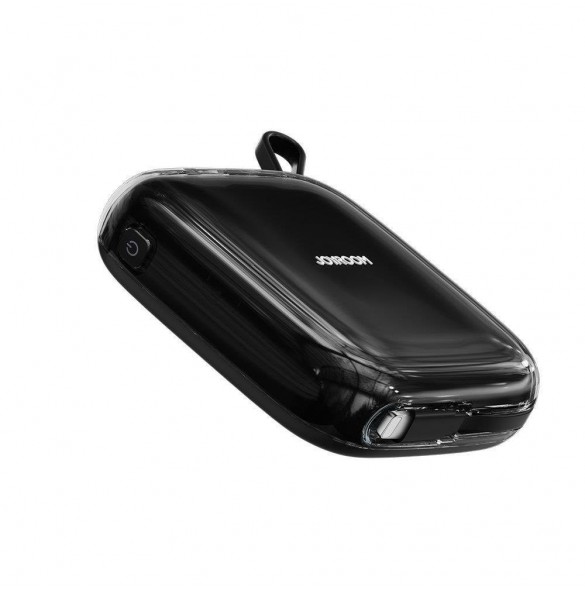 Joyroom powerbank 10000mAh Jelly Series 22,5W med inbyggd Lightning-kabel svart (JR-L003)
