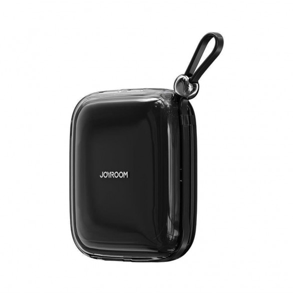 Joyroom powerbank 10000mAh Jelly Series 22,5W med inbyggd Lightning-kabel svart (JR-L003)
