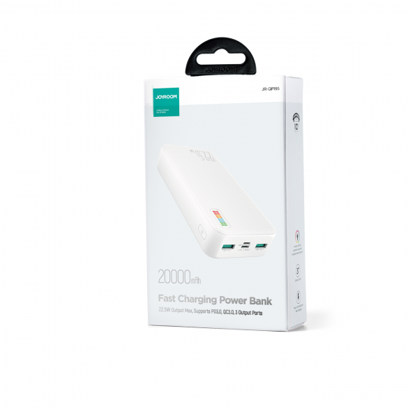 Joyroom powerbank 20000mAh Dazzling Series 22,5W vit (QP195)