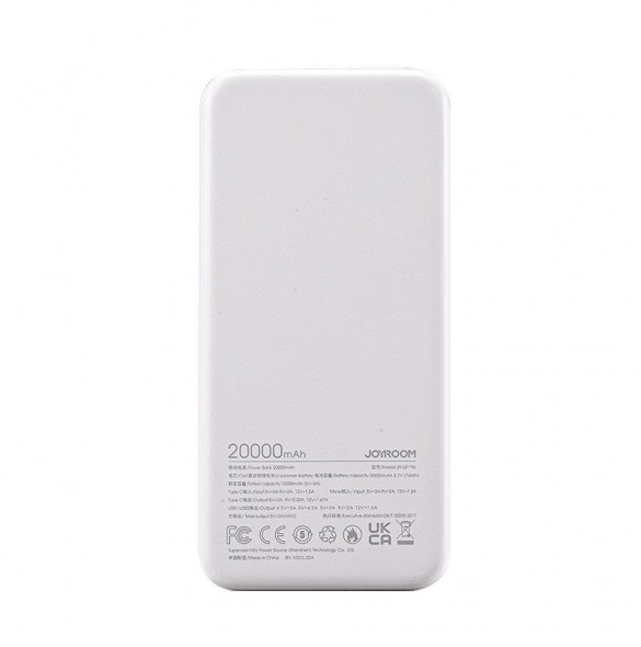 Joyroom powerbank 20000mAh Dazzling Series 22,5W vit (QP195)