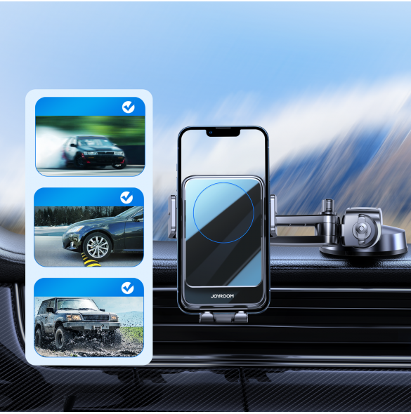 Joyroom biltelefonhållare med 15W trådlös laddare för cockpit svart (JR-ZS219)