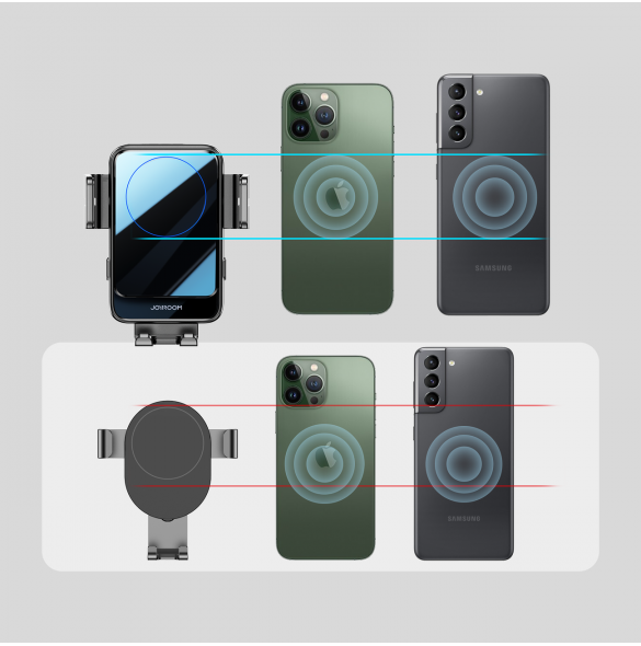Joyroom biltelefonhållare med 15W trådlös laddare för cockpit svart (JR-ZS219)