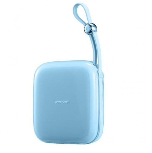 Joyroom powerbank 10000mAh Jelly Series 22,5W med inbyggd Lightning-kabel blå (JR-L003)