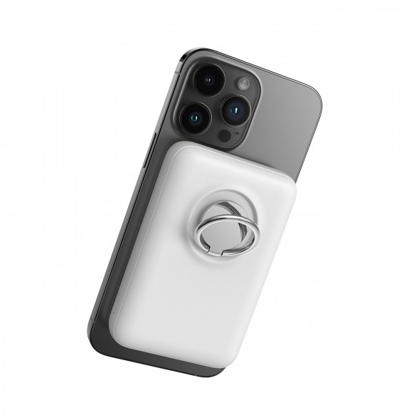 Trådlös powerbank 10000mAh Joyroom JR-W050 20W MagSafe med ring och stativ - vit
