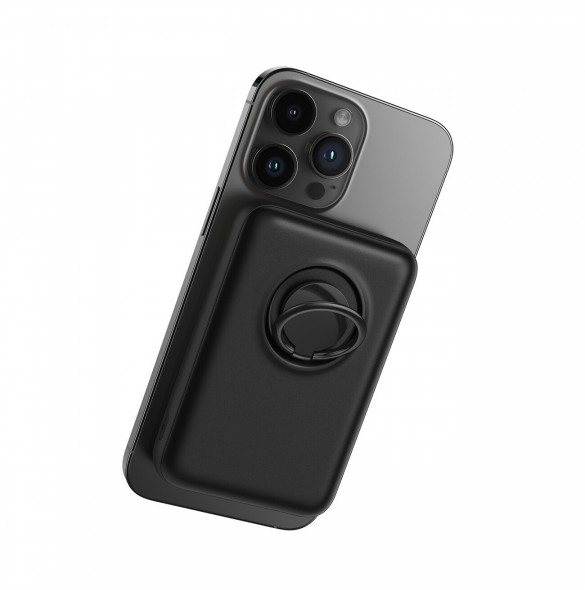 Trådlös powerbank 10000mAh Joyroom JR-W050 20W MagSafe med ring och stativ - svart