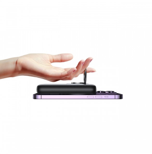 Trådlös powerbank 10000mAh Joyroom JR-W050 20W MagSafe med ring och stativ - svart