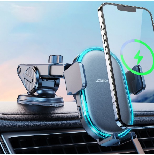 Joyroom bilhållare med 15W induktiv laddare för instrumentbräda svart (JR-ZS299)