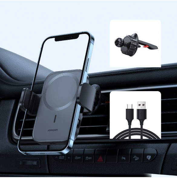 Joyroom Biltelefonhållare med 15W Qi trådlös laddare (MagSafe-kompatibel) för luftventil (JR-ZS295)
