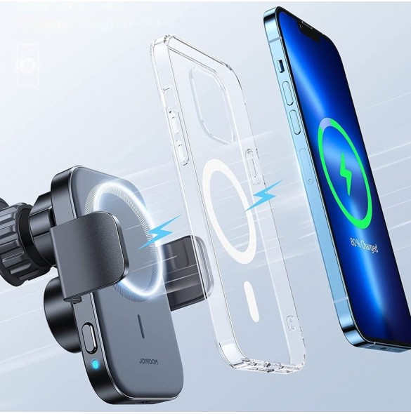 Joyroom Biltelefonhållare med 15W Qi trådlös laddare (MagSafe-kompatibel) för luftventil (JR-ZS295)
