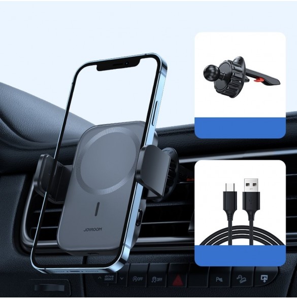 Joyroom Biltelefonhållare med 15W Qi trådlös laddare (MagSafe-kompatibel) för luftventil (JR-ZS295)