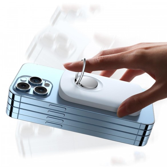 Joyroom induktiv powerbank 6000mAh med ring och stativ upp till 20W vit (JR-W030)