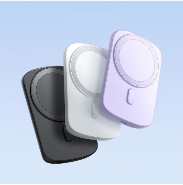 Joyroom induktiv powerbank 6000mAh med ring och stativ upp till 20W vit (JR-W030)