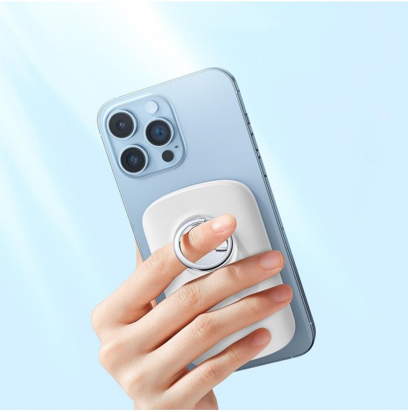 Joyroom induktiv powerbank 6000mAh med ring och stativ upp till 20W vit (JR-W030)